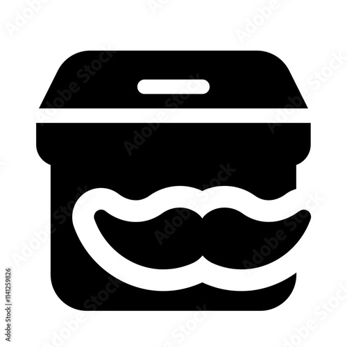 moustache alms icon with glyph style, perfect for user interface projects