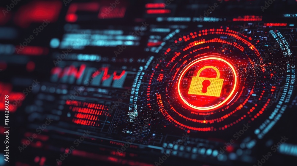 Digital security concept with lock symbol Digital security concept with lock symbol