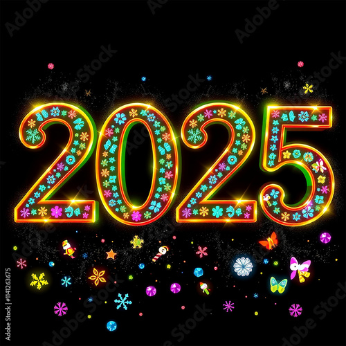 happy new year 2025 vector for various purposes such as greetings, celebrations, prints and so on
