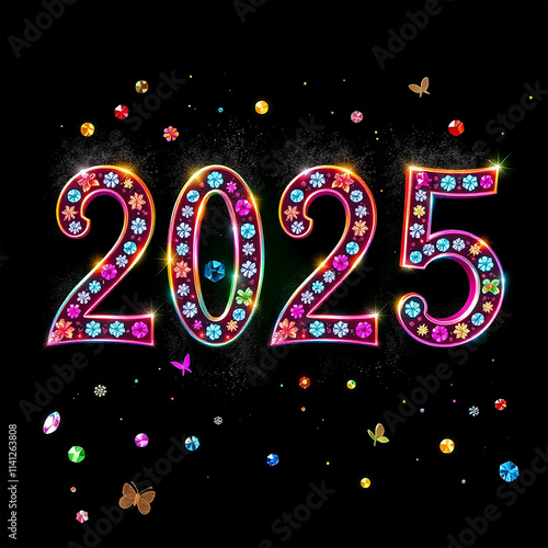 happy new year 2025 vector for various purposes such as greetings, celebrations, prints and so on