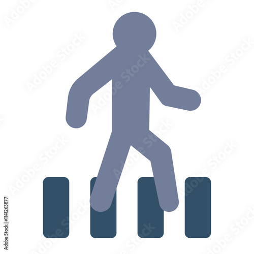 Pedestrian Crossing flat icon for driving and road safety
