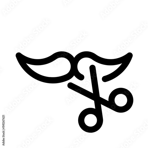 shaving moustache icon with line style, perfect for user interface projects