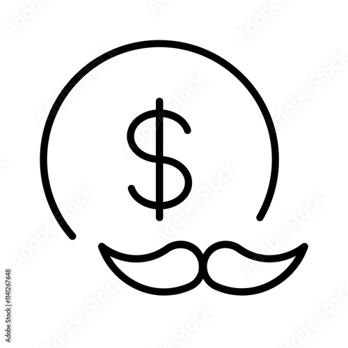 donation movember icon with thin style, perfect for user interface projects