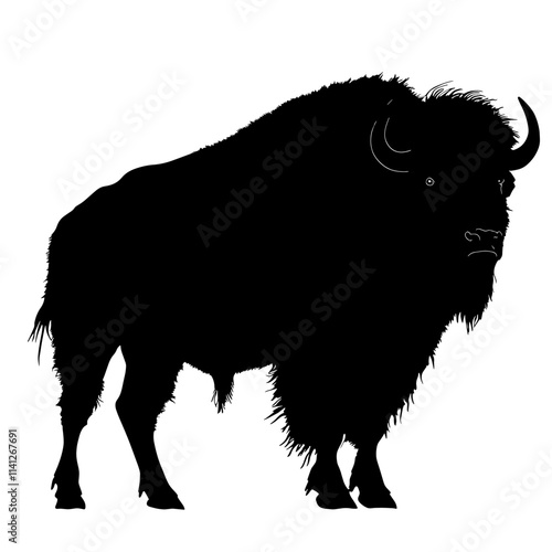 Silhouette of a bison.