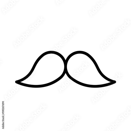 moustache icon with thin style, perfect for user interface projects