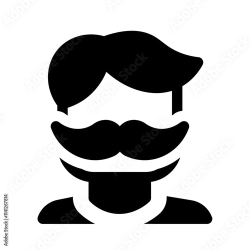 man icon with glyph style, perfect for user interface projects