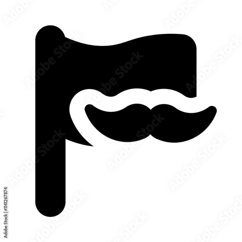 movember day icon with glyph style, perfect for user interface projects