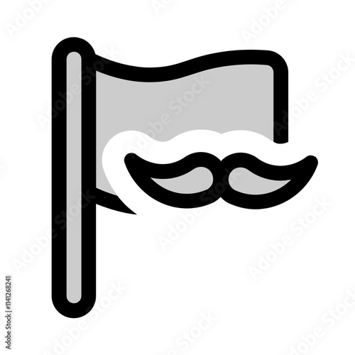 movember day icon with duotone style, perfect for user interface projects
