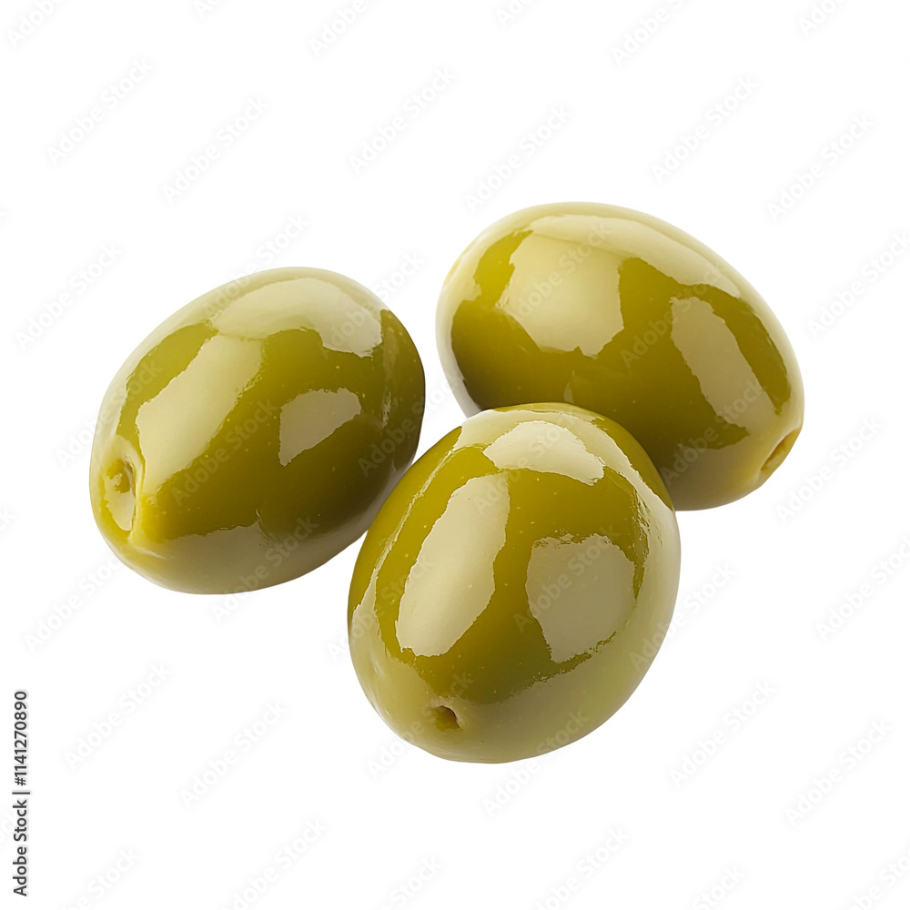Single Green Olive Isolated Single Green Olive Isolated