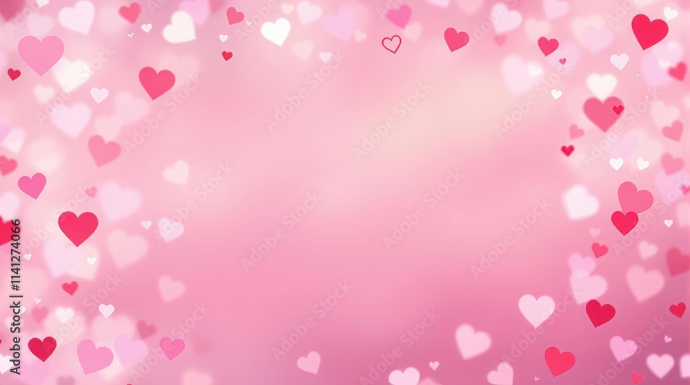 Happy Valentine's day background with many hearts and a pink background Happy Valentine's day background with many hearts and a pink background