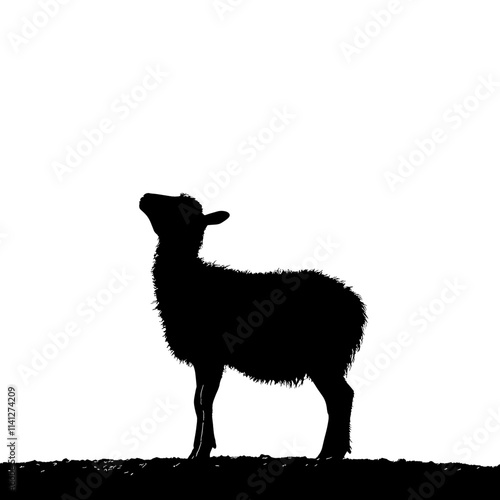 Black silhouette of a lamb.