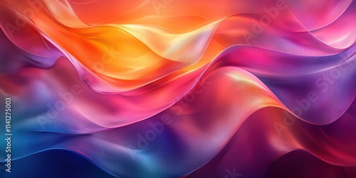 Wallpaper Mural Futuristic Abstract Composition of Intertwined Ribbons with Iridescent Colors and Smooth Curves Torontodigital.ca