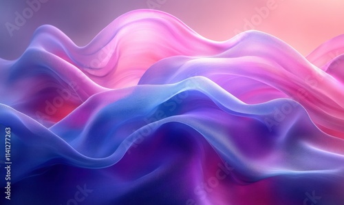 Wallpaper Mural Abstract Digital Art Smooth Curves Blue Purple Gradient Minimalist Design Torontodigital.ca