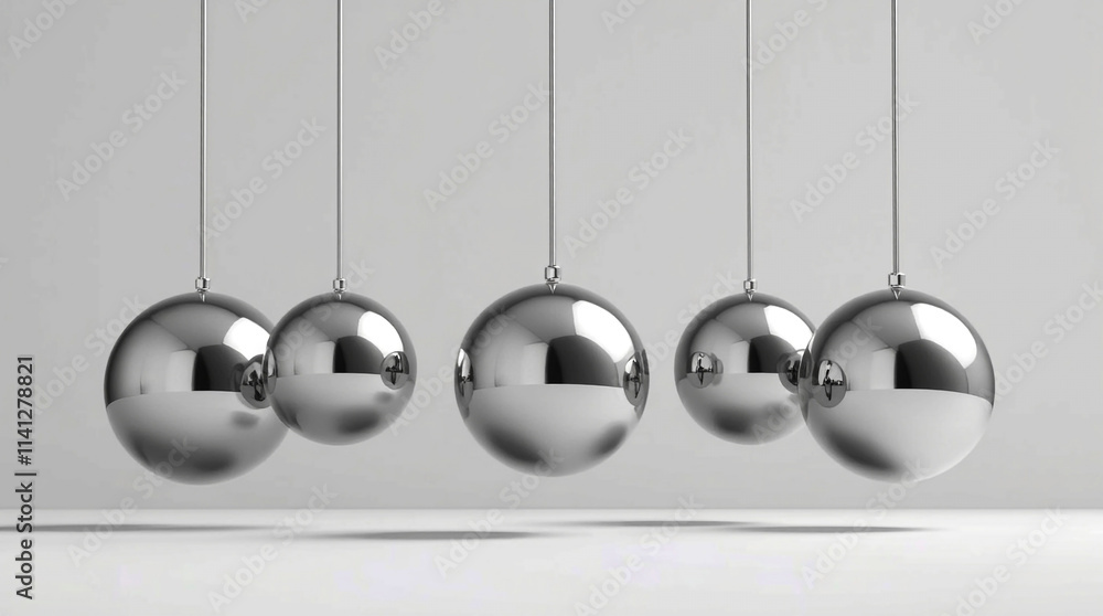 Modern Newton's Cradle with Metallic Spheres Modern Newton's Cradle with Metallic Spheres