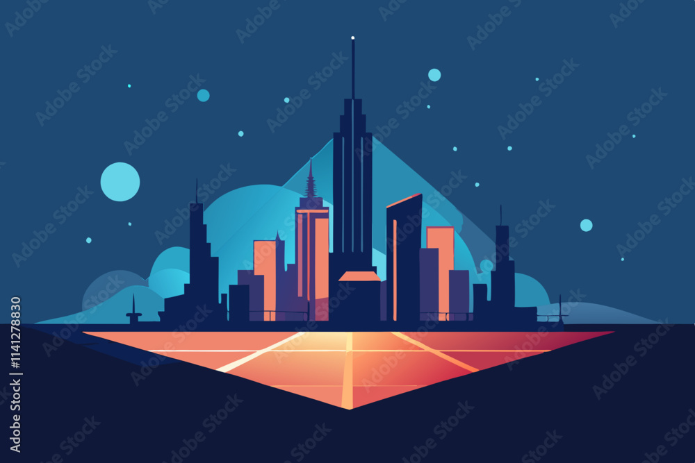 Fototapeta premium night city landscape