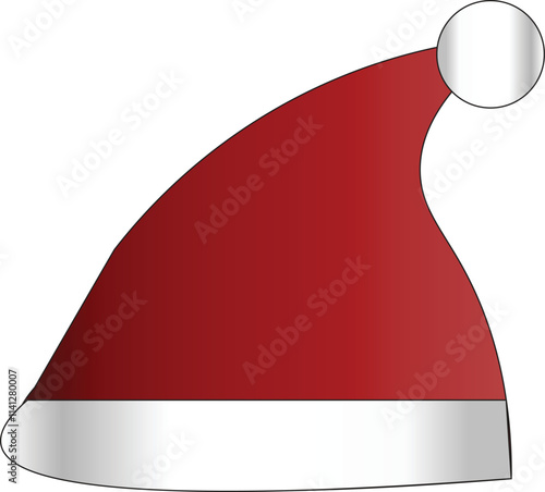 A Christmas hat in red and white color.