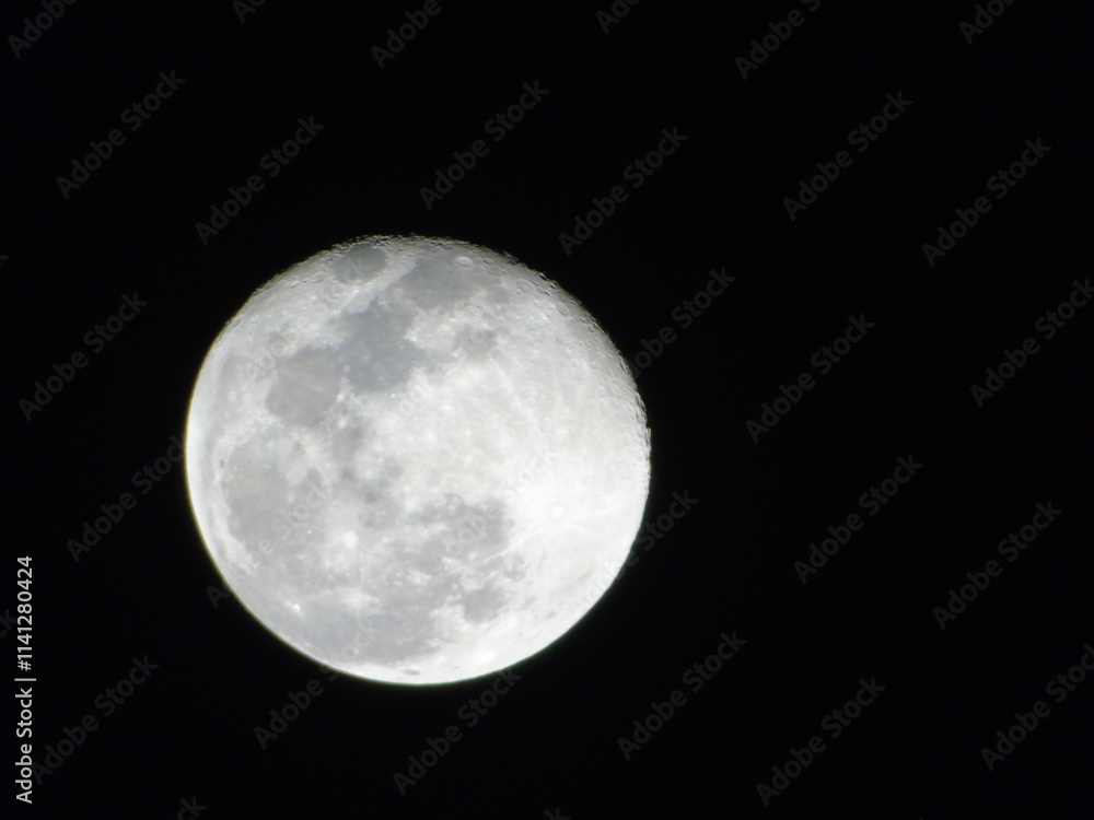 Obraz premium full moon in the night. full moon over black. full moon over sky. Teal Moon Night Sky.