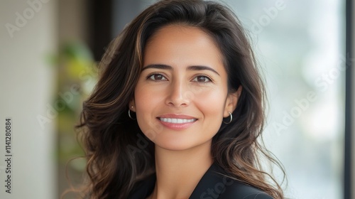 A close-up headshot of a stunning, prosperous young Hispanic businesswoman who exudes confidence in front of the camera. Standing at her office is a smiling middle-aged Latina. Free Download A close-up headshot of a stunning, prosperous young Hispanic businesswoman who exudes confidence in front of the camera. Standing at her office is a smiling middle-aged Latina. - GFXLoad