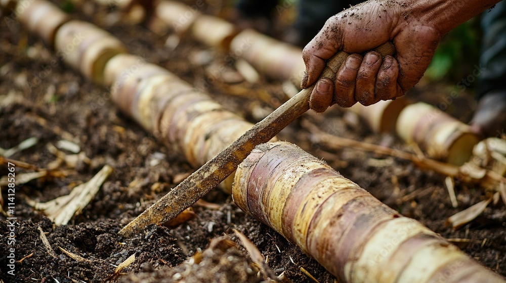 Obraz premium Sugarcane and Sugarcane Trees