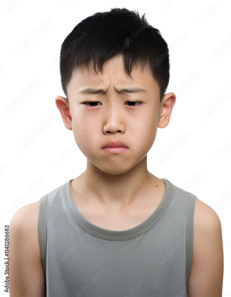 PNG Young chinese boy crying portrait worried. PNG Young chinese boy crying portrait worried.