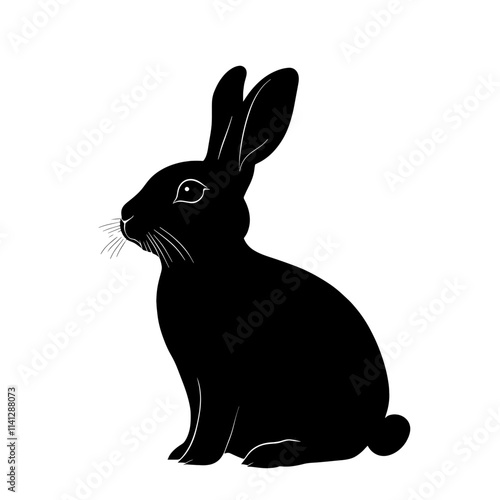 Black silhouette of a rabbit.