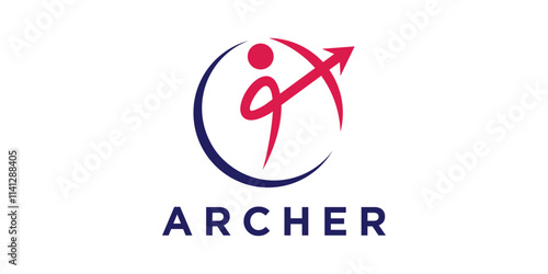 logo design archer,arrow,people,symbol,icon,idea,creative.