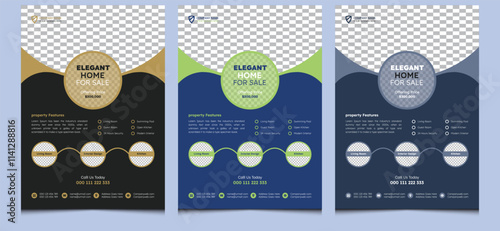 Clean elegant editable print creative modern professional company corporate business construction real estate home house for sale commercial property agent realtor poster flyer design template.