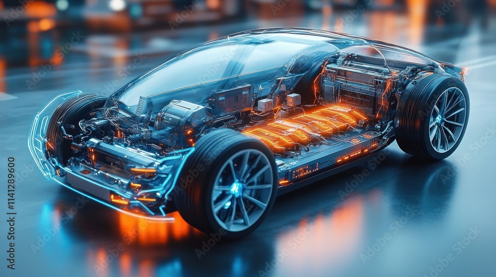 Futuristic Electric Vehicle Technology Showcase with Innovative Design and Advanced Automotive Features Futuristic Electric Vehicle Technology Showcase with Innovative Design and Advanced Automotive Features