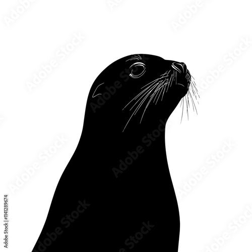 Black and white seal silhouette.