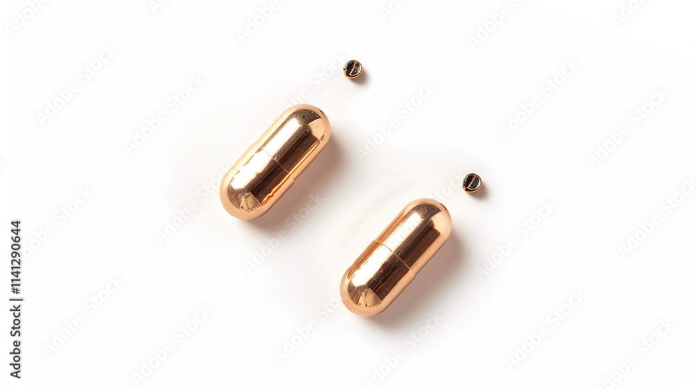 Naklejka premium The Prominent Omega 3 Capsules Isolated on White Background: A Visual Representation of Nutritional Essentials.