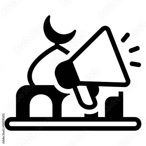 Prayer time black glyph style icon