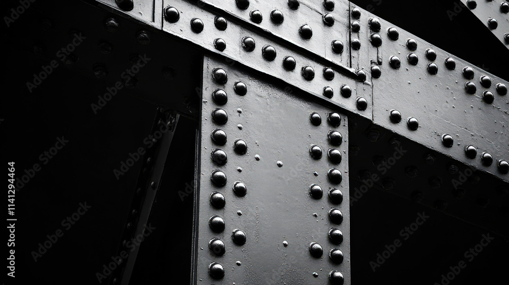 Fototapeta premium A large beam composed of steel rivets