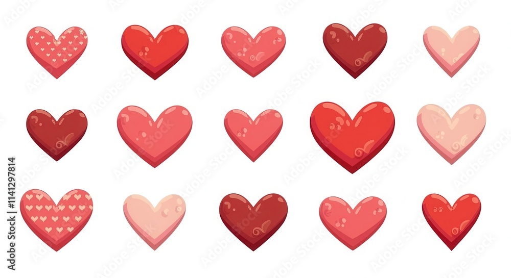 Heart Illustration Collection with Various Patterns and Designs for Romantic Occasions Heart Illustration Collection with Various Patterns and Designs for Romantic Occasions