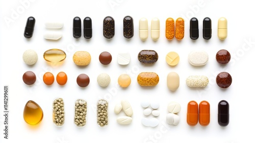 Assortment of Colorful Vitamins and Supplements