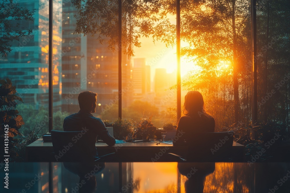 Happy business professionals discussing financial projects in modern office with digital tablet teamwork Happy business professionals discussing financial projects in modern office with digital tablet teamwork
