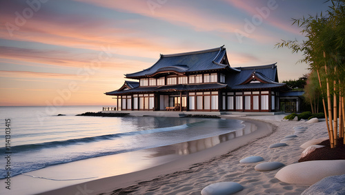 Beachfront homes, Rental Homes and Hotel Bookings in East, Beachfront homes in Japan, Rental Homes in Malaysia, Hotel in India, Generative Ai photo