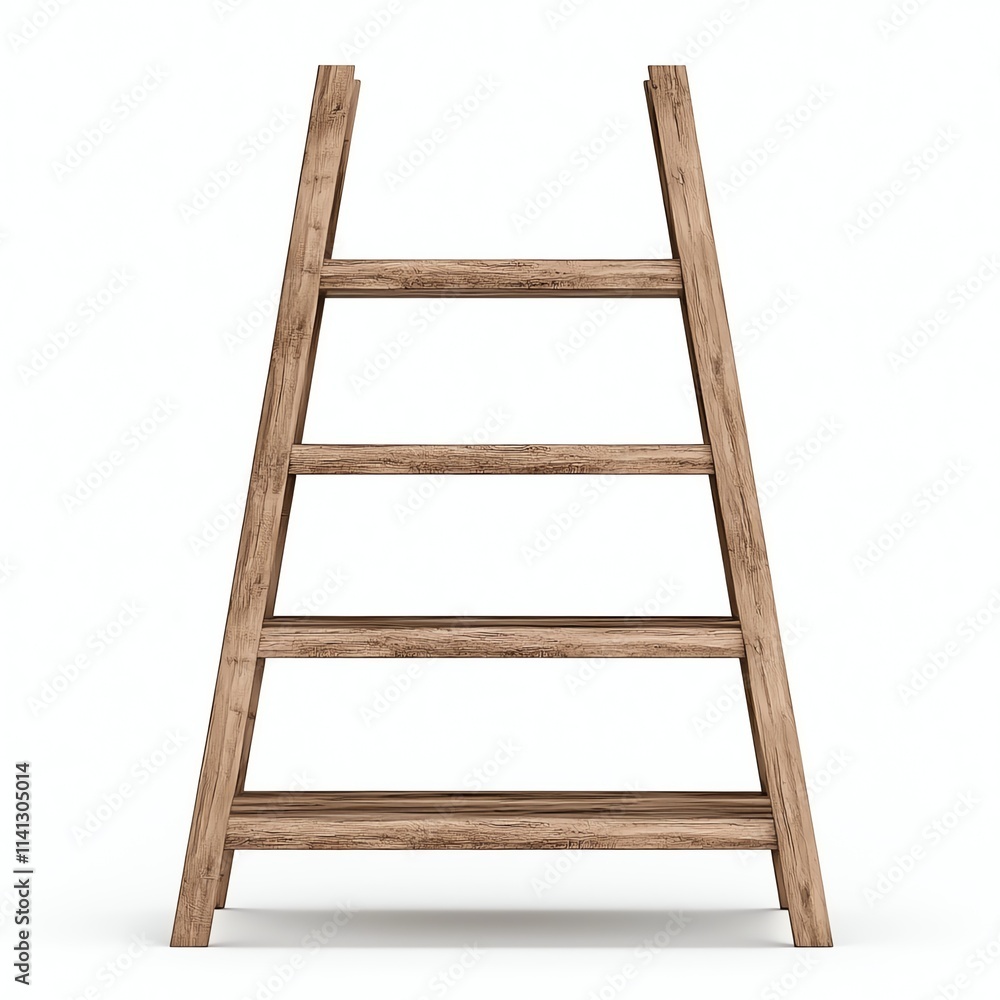 A simple wooden ladder with four rungs, showcasing a rustic design suitable for home decor or practical use. A simple wooden ladder with four rungs, showcasing a rustic design suitable for home decor or practical use.