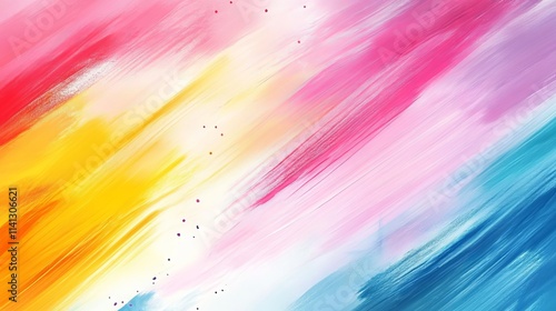 Fototapeta Naklejka Na Ścianę i Meble -  Vibrant colorful abstract brush stroke background with bold splashes of paint