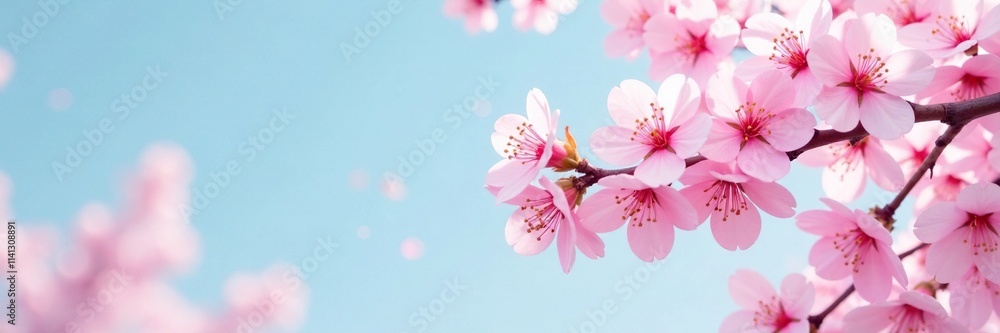 Delicate cherry blossoms in a pink tree against a soft blue sky, flowers, pink cherry blossom isometric pixel art Delicate cherry blossoms in a pink tree against a soft blue sky, flowers, pink cherry blossom isometric pixel art