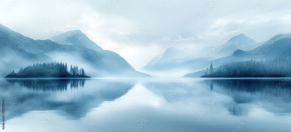 Obraz premium Gradient Background Soft Blue Gray Minimalist Smooth Textured Abstract Design