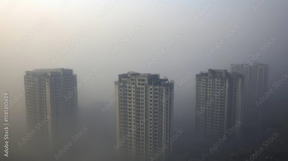 Urban Skyline Shrouded in Smog Urban Skyline Shrouded in Smog