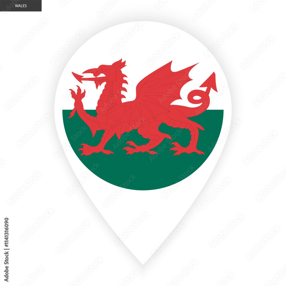 Wales marker icon with white border on white background. Wales pin icon isolated on white background
Wales marker icon with white border on white background. Wales pin icon isolated on white background
