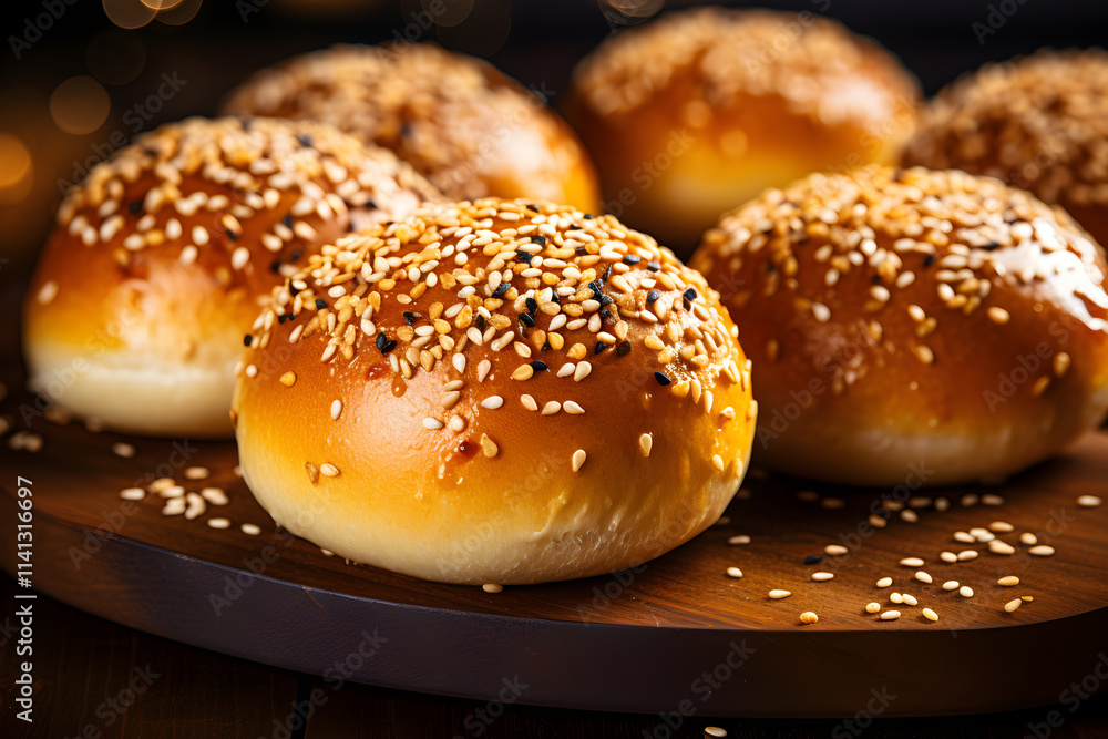 Artisanal Burger Buns Captured in a Touching Homely Setting: A Testament to Fine Bakery Skills Artisanal Burger Buns Captured in a Touching Homely Setting: A Testament to Fine Bakery Skills