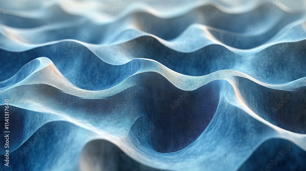 Obraz premium Abstract Blue Waves Digital Fabric Texture