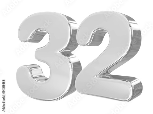 32 Silver Number  photo