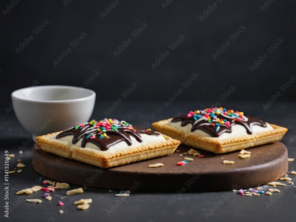 Fototapeta premium Pop-Tarts, showing the golden-brown crust and the glossy icing on top.