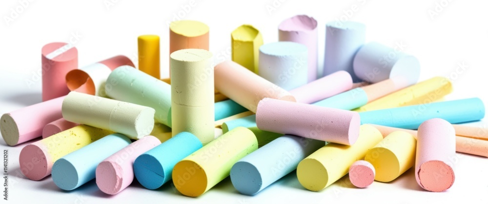 Photo of a bunch of colorful erasers scattered on a white surface. The erasers are various pastel colors including pink, yellow, blue, and orange. They are all cylindrical in shape with rounded ends. Photo of a bunch of colorful erasers scattered on a white surface. The erasers are various pastel colors including pink, yellow, blue, and orange. They are all cylindrical in shape with rounded ends.