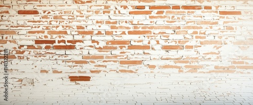 A close-up photograph of a brick wall with a distressed texture, showing a mixture of red and white bricks, some of which are worn and faded. The wall has a rough, uneven surface with cracks and imper photo