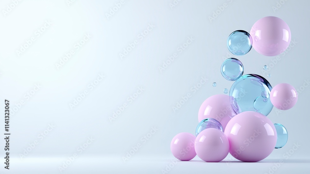 A collection of pink and blue spheres arranged artistically against a light background, creating a visually appealing and abstract composition. A collection of pink and blue spheres arranged artistically against a light background, creating a visually appealing and abstract composition.