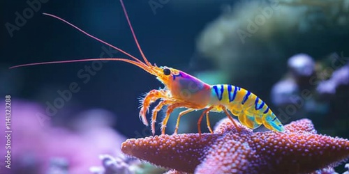 Harlequin Shrimp on Starfish Vibrant Reef Life photo